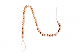 Natural wooden bead garland  - white